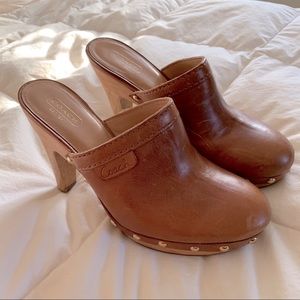 Coach Georgett Leather Studded Mule Clog